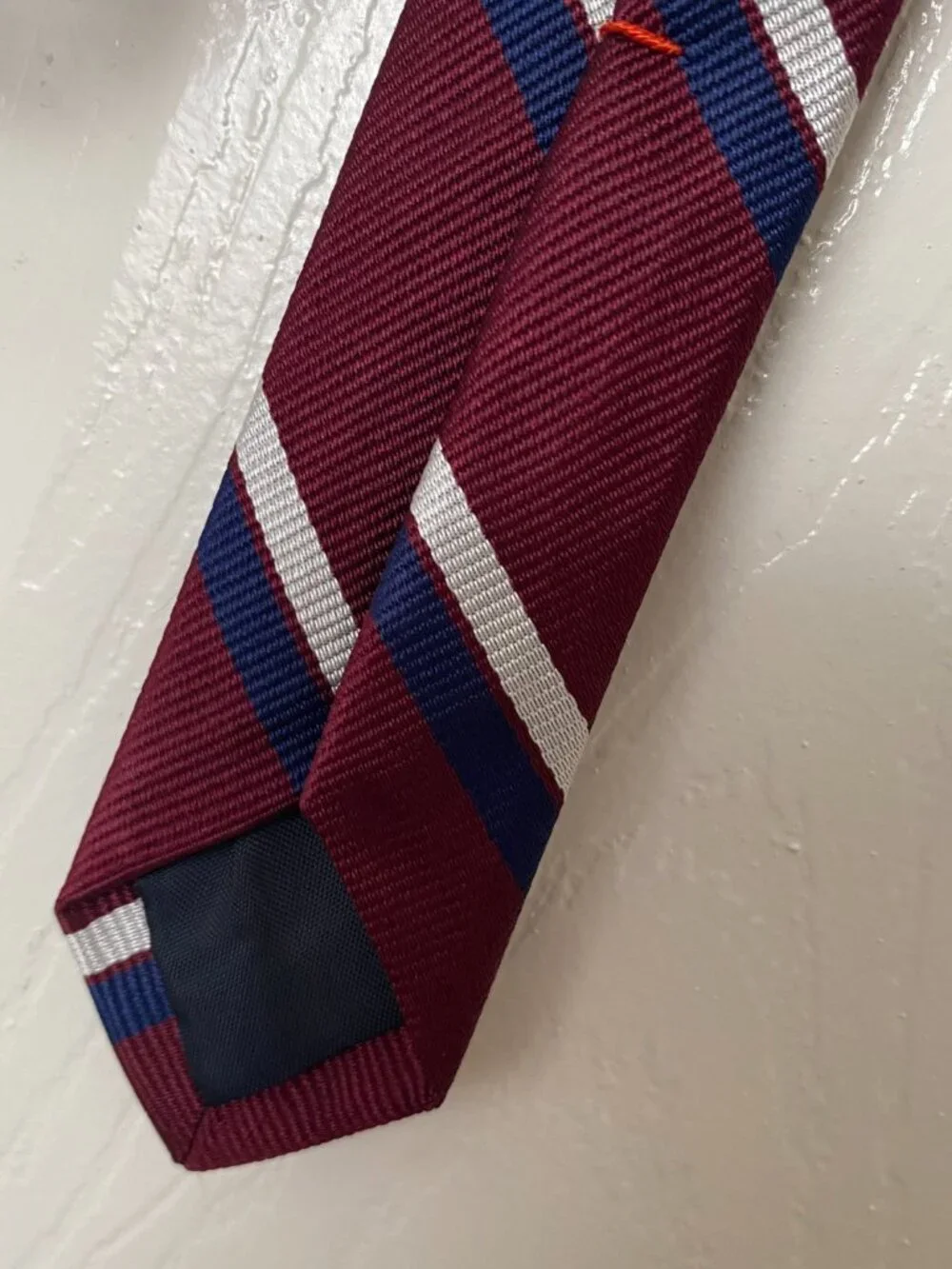 NWT J.Crew Burgundy Silk Repp Stripe Tie